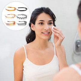 FRCOLOR 6Pcs Zigzag Shark Tooth Headbands Comb Zigzag Plastic Hoop Hair Bands Fashion Hairbands Wave Shape Non-slip hairband for Men Women