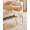 IBUYKE Faux Leather Round Footrest Stool with Storage Ottoman, Makeup