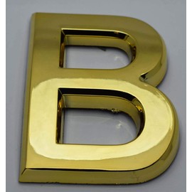 1 PCS - Apartment Number Sign/Mailbox Number Sign, Door Number Sign. Letter B (Gold, 3D, Size 2.75 x 1.75, Comes with Double Sided Tape)- The Maple line