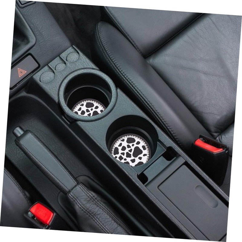 ABOOFAN 2pcs Cow Print Car Cup Coasters Non Slip Mats