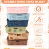 12Pcs Boho Plastic Classroom Storage Paper Baskets Holds 4A Paper