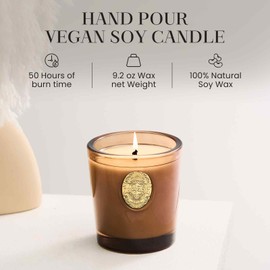 M&SENSE Natural Soy Candle | Hot Cocoa & Brown | 9.2 oz, 50H Burn Time | Luxury Scented Candle for Relaxation, Gifting, Home Décor | Ideal for Bedroom, Office, Party Ambiance