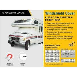 ADCO 2422 RV Windshield Cover White Snooze Bonnet For Sprinter Van 2002-2006