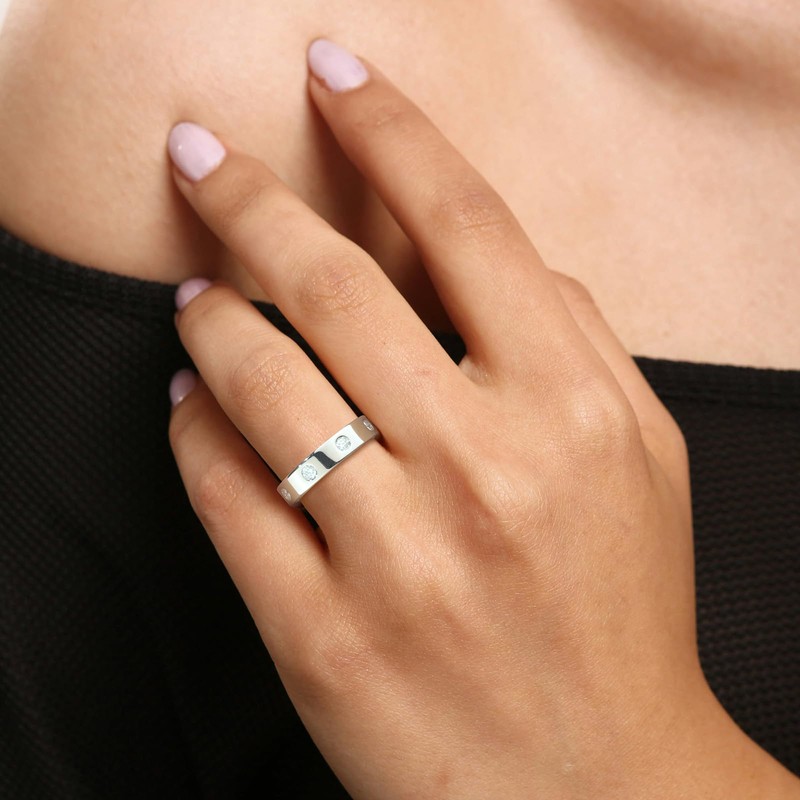 LEONIDS Dainty Eternity Wedding Rings for Women | Moissanite or