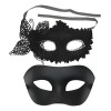 Antifaz Fiesta Másca Halloween Pareja Carnaval Cosplay Negra Negro