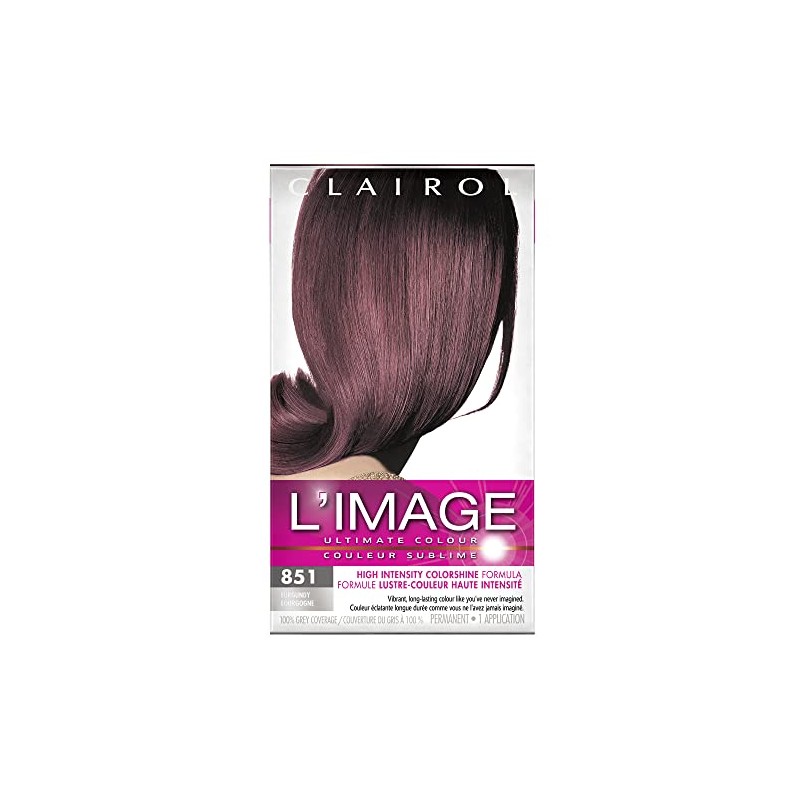 Clairol L'Image Permanent Hair Dye, 851 Burguny Hair Color, 1