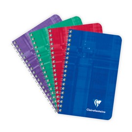 Clairefontaine Wirebound Notebook - Ruled 50 sheets - 3 x 4 3/4 - Sold Individually (Assorted Cover Color Chosen at Random)