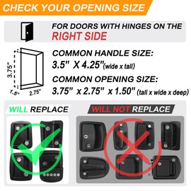 ZEALBON RV Door Latch, Camper Lock, All Metal Travel Trailer Door Lock With 4 Keys, Replacement Fits 2.75"x3.75" Hole, White