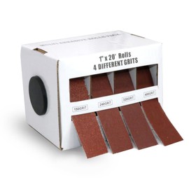 BOEREU Emery Cloth Rolls Include 4 Different grit Sizes of Sandpaper Rolls (150-400 grit) with Dispenser for Convenient and Practical Sandpaper Rolls Suitable for Different Grinding and polishing
