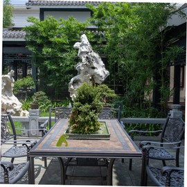 STOBAZA Dog Figurine Flocking Dog Statue Decorative Garden Ornament for Indoor Outdoor Use Photography Prop for Home Garden