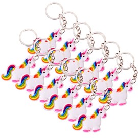 TE-Trend - Einhorn-Schlüsselring 12er Set - fantasievolle Regenbogen-Anhänger für Kinder - perfektes Einhorn-Accessoire für Mädchen & Jungen - Schlüsselanhänger-Set - Pferd-Schlüsselanhänger