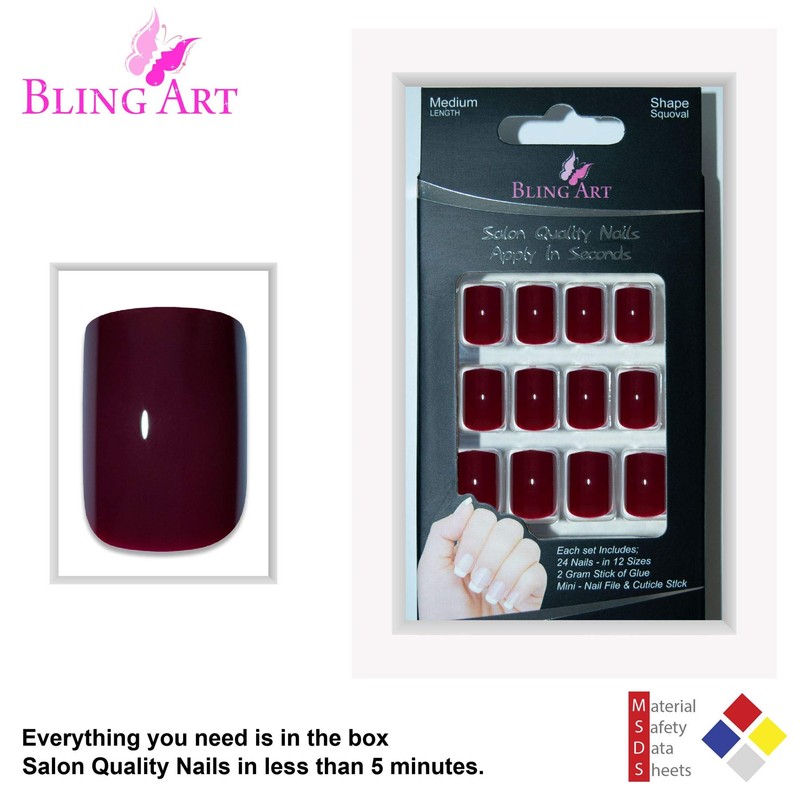 Falsche Nägel Bling Art Matte Gel Poliert Glitzer 24 Squoval