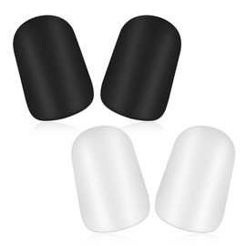 TNEDFOD 2 Pairs Mini Shin Pads, Shin Pads, Small, 9.5 x 6 cm, Football Shin Pads, with High Impact Resistance for Children, Teenagers, Adults, Protective Equipment, Black, White