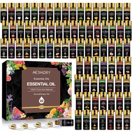 Essential Oil Set 80 Pcs - 100% Natural Essential Oils Kit-Perfect for Diffuser, Humidifier, Massage,Soap, Candle Bath Bombs Making, 80 * 5ML(0.17oz), Christmas Gift for Aromatherapy Lover