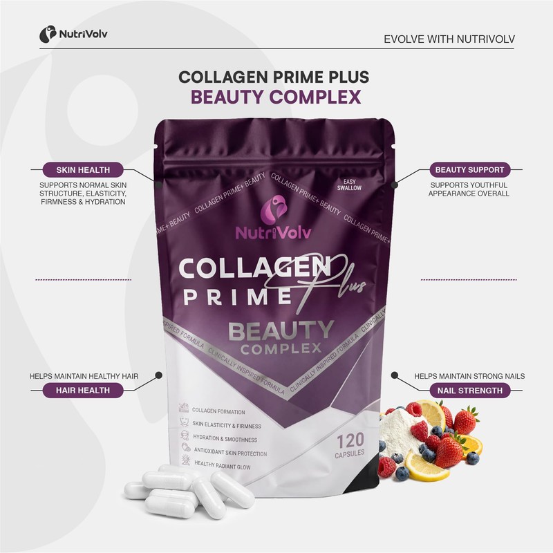 Collagen Prime+ Beauty Complex | 120 Capsules | Skin Elasticity,