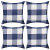 Case 4 set of 18x18 Pack NavyBlue Buffalo Check Plaid