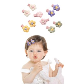 §Bg3 Baby Hair Pin, Baby Hair Clip, for Thin Hair, No Pain, Type, Hair Ornament, Flower Motif, Set of 4 (Small Flowers)