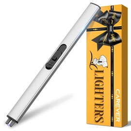 Stocking Stuffers for Women Electric Lighter - Gifts for Men Mom Birthday, Candle USB Rechargeable Upgraded Safety Lock Plasma Arc with LED Display Flameless Long for Grill