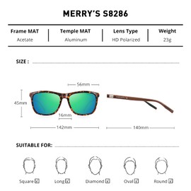 MERRY'S Unisex Polarized Aluminum Sunglasses Vintage Sun Glasses For Men/Women S8286