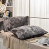 JAUXIO Faux Fur Decorative Throw Pillow Shams 2 Pack Abstract