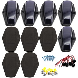 Anxingo 5 Pcs Cab Roof Marker Lights Amber LED Top Lights Replacement for Ford F150 F250 F350 1980-1997 Top Roof Running Lights (Smoked Amber)