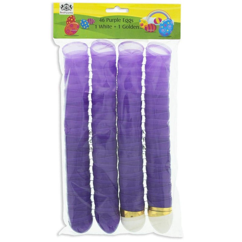 Set of 46 Purple Plastic Eggs, 1 White Egg, and