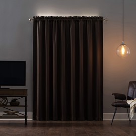 Sun Zero Oslo Theater Grade Extreme 100% Blackout Rod Pocket Curtain Panel, 52" x 95", Cocoa