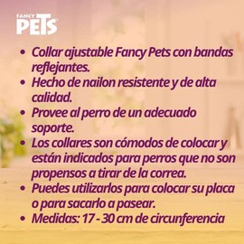 Fancy Pets Collar con Ultra Grip y Bandas Reflejantes Color Azul Tamaño Extra Chico para Perro                                                        