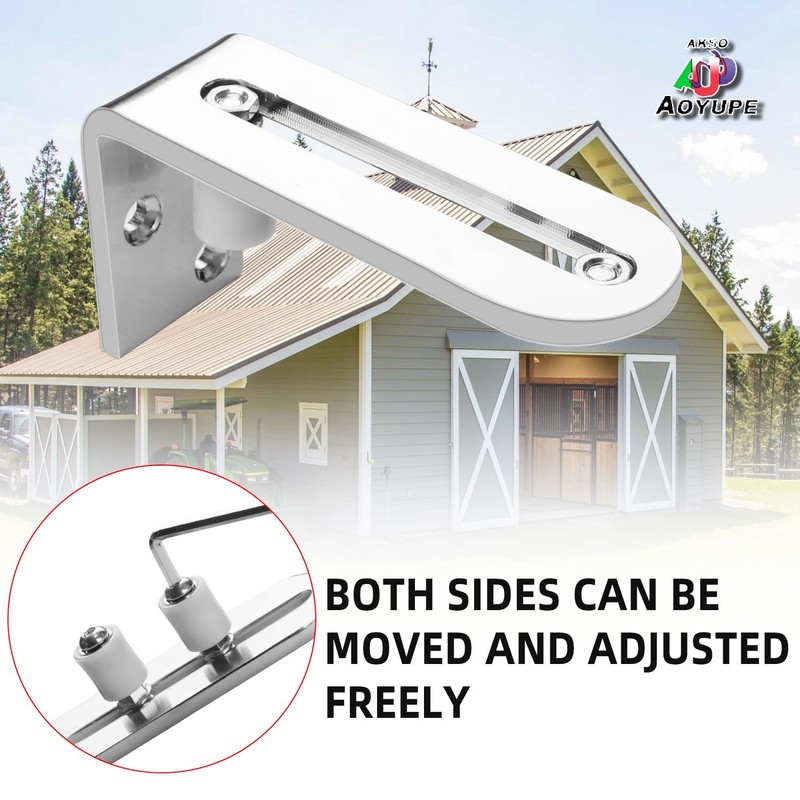 Akso Aoyupe Barn Sliding Door Floor Fixed Rails, Adjustable Stay