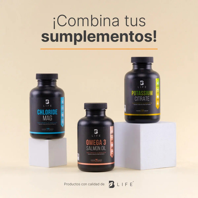 Cloruro De Magnesio 500 Mg 100 Cápsulas. B Life Sabor