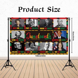Juneteenth Backdrop Banner Decorations Freedom Day Banner, Happy Juneteenth Day Decorations June 19th 1865 Black American Independence Juneteenth Day Background Banner Decorations