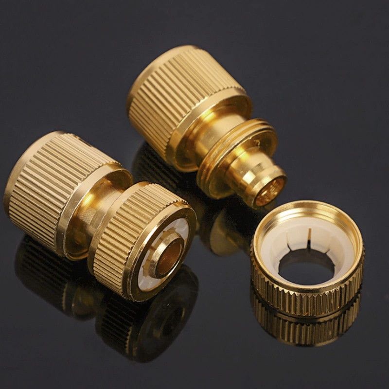 SyiXute Pack of 2 Brass Hose Connectors, Brass Quick Coupling