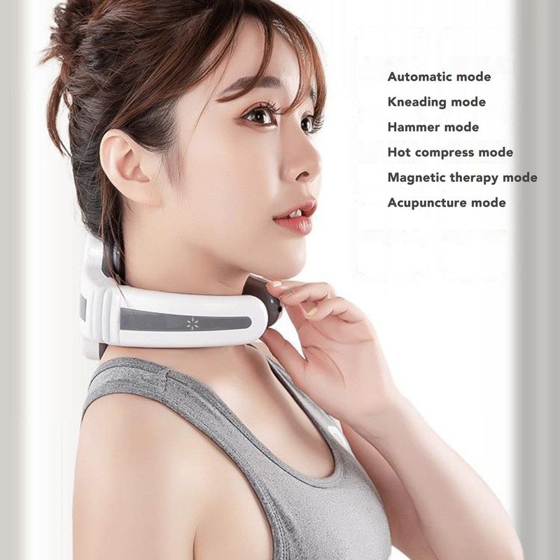 4 Heads Electric Pulse Neck Massager Intelligent 3D USB Charging