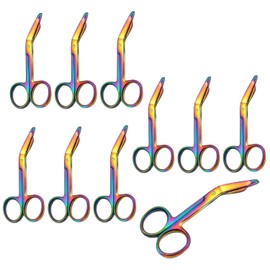 AAProTools Lister Bandage Scissors, Stainless Steel, Adult - Bulk Multipack - Select Quantity (Rainbow, 3.5"-10 Pack)