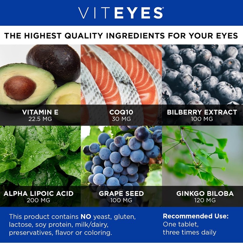 Viteyes Optic Nerve Support Supplement, Premium Ocular Nutrition Blend, 90