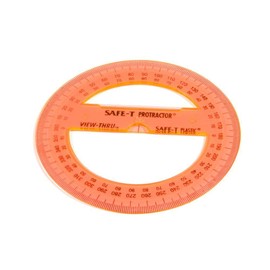 hand2mind Clear 4” Safe-T 360 Degree Protractor Set, Circle Protractor for School, Clear Plastic Protractor Ruler, Geometry Tools, Protractors Bulk for Classroom, Math Teacher Supplies (Set of 24)