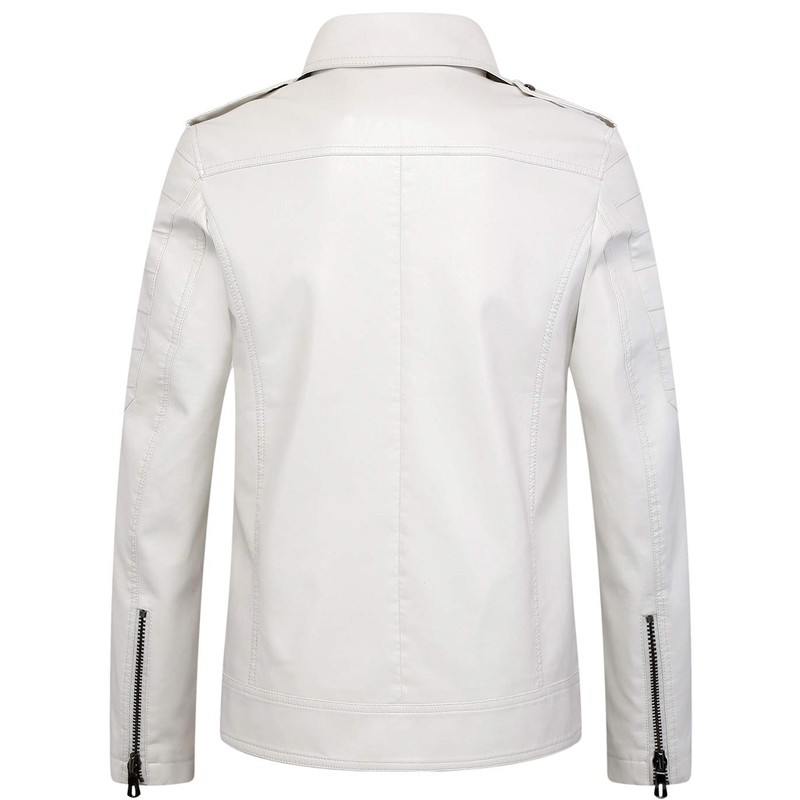 chouyatou Men's Vintage Asymmetric Zip Lightweight Faux Leather Biker Jacket