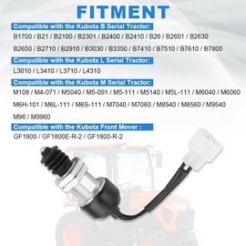 WMPHE Neutral Safety Switch Replacement for 5T057-42230 52320-42880 Compatible with Kubota B/L/M Serial Tractor B2301 B2601 B2650 B3030 L3010 L3410 L3710 L4310 M4-071 M5040 Front Mover GF1800