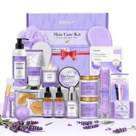 Mothers Day Gifts for Women, Spa Gifts Basket for Women, 21pcs Lavender Bath and Body Gift Basket, Self Care Gifts, Facial Skin Care Set, Birthday Gifts for Mom, Wife, Girlfriend, Sister