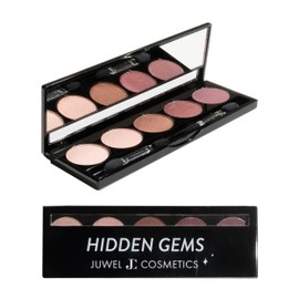 Juwel Cosmetics Eye Shadow Palette, Talc-Free Highly Pigmented Pressed Powder, Eye Makeup Palette that Blends Perfectly, 5 Shades of Paraben-Free and Sulfate-Free Eyeshadow, Hidden Gems