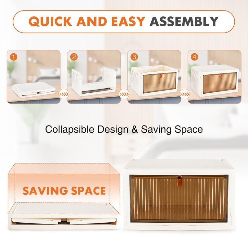 Sweet Furniture Stackable Plastic Storage Bins with Lid - 23QT