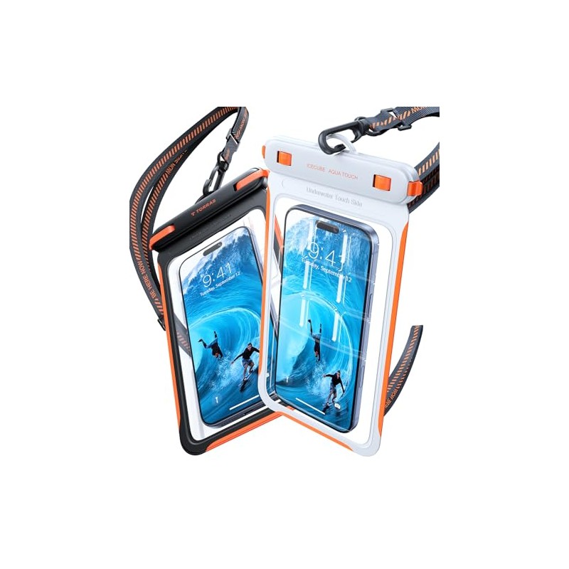 TORRAS Waterproof Phone Pouch - 2 Pack for Beach &