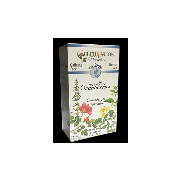 Celebration Herbals Cranberries 100% Pure Tea (Pure Quality) - 24 Tea Bags