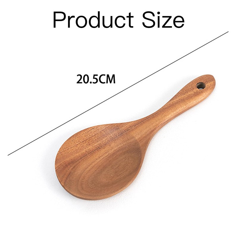Natural Wood Rice Paddle Non-Stick Wooden Paddle Serving Spoons Rice