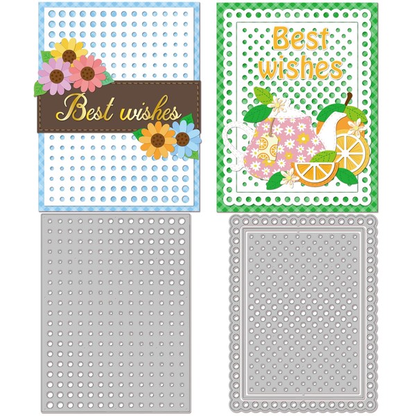 BENECREAT 2Pcs Lace Polka Dot Pattern Carbon Steel Cutting Dies
