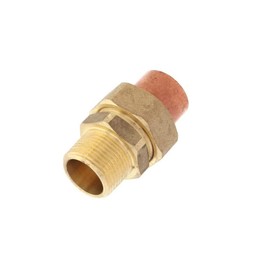 EZ-FLUID Plumbing 1/2" C X MIP LF Brass Copper Pipe Union C x Male Iron Threaded (Copper Sweat Sockets X MIP) Connection Copper Fitting,Straight (1Pack)
