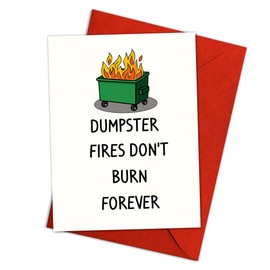 Podagree Funny Dumpster Fire Don't Burn Card for Coworker Christmas Coworker Gifts Thank You For Your Support Card for Boss Coworker Bosses Day Appreciation Cards