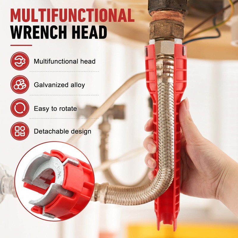 14-in-1 Multi-functional Wrench for Toilet, Kitchen Plumbing Installation and Repairs