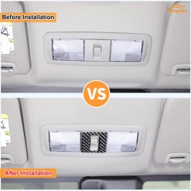 Aunginsy Inner Front Row Roof Reading Light Panel Trim Sticker Compatible with Nisan Frontier 2022-2024 Real Carbon Fiber Front Reading Light Lamp Panel Decorative Frame Protective Cover Accessories