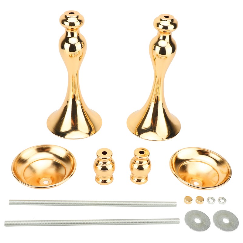 2 Pcs Wedding Flower Stand Exquisite Metal Candle Holder Wedding